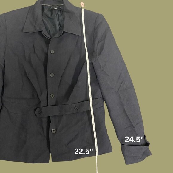 🖤 Anne Klein Belted Suiting Jacket | Size 4 | Classic Wool-Blend Blazer - Picture 3 of 7